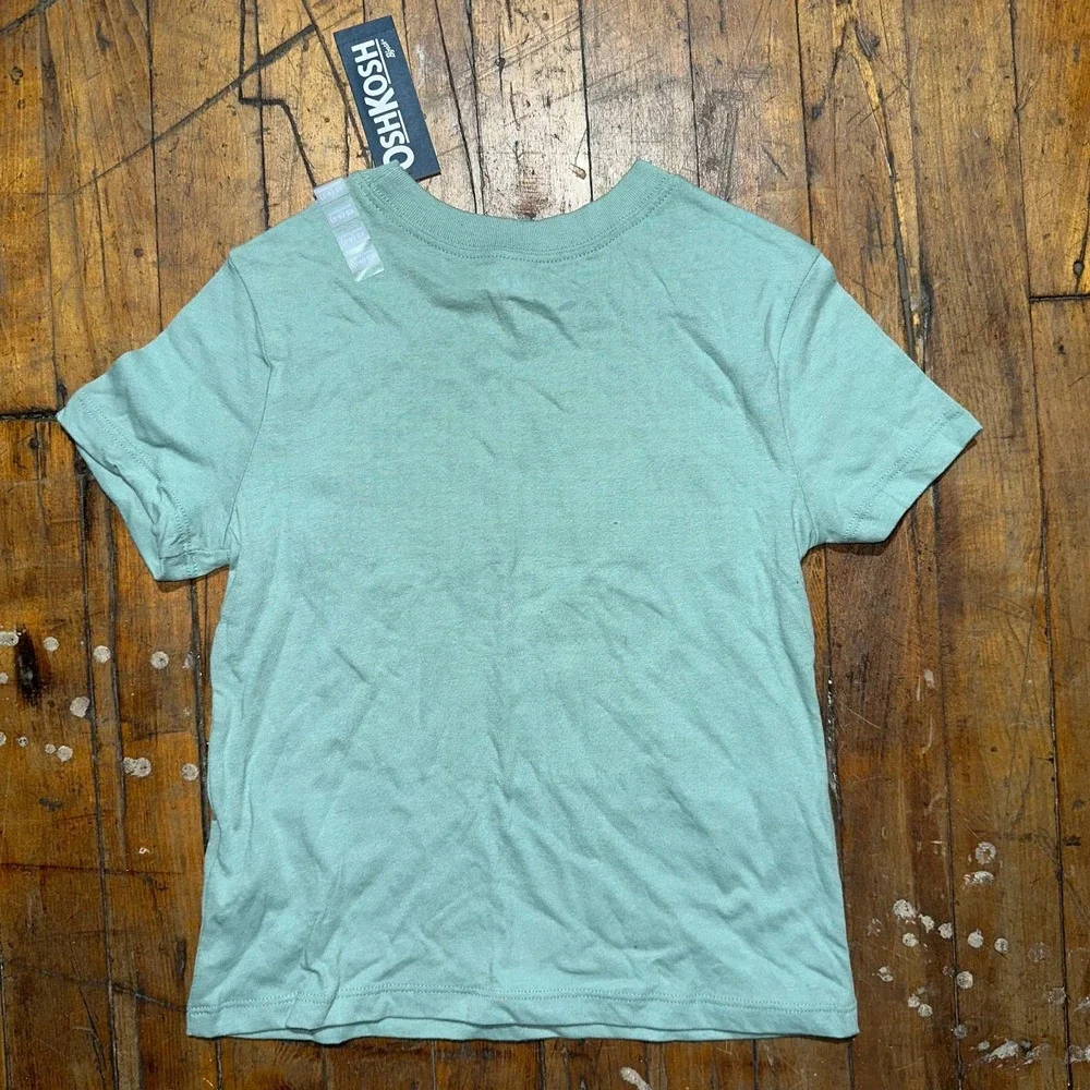 OshKosh B'gosh Tee Shirt Unisex XS(4-5) Green Short Sleeve Crew Neck‎ Graphic